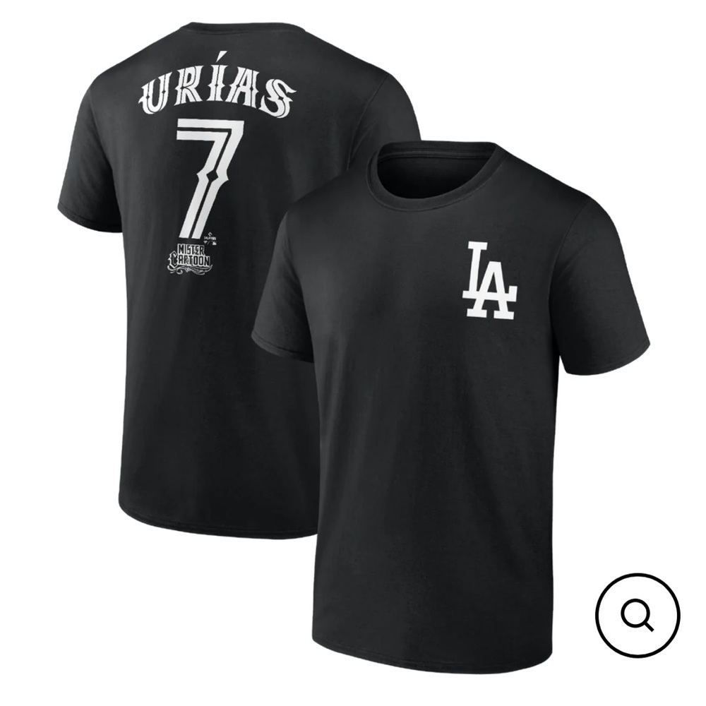 LA Dodgers Mr. Cartoon Julio Urias Black Tee